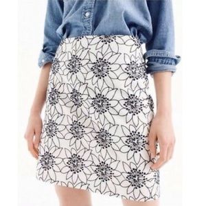 JCrew Embroidered Floral Mini Skirt